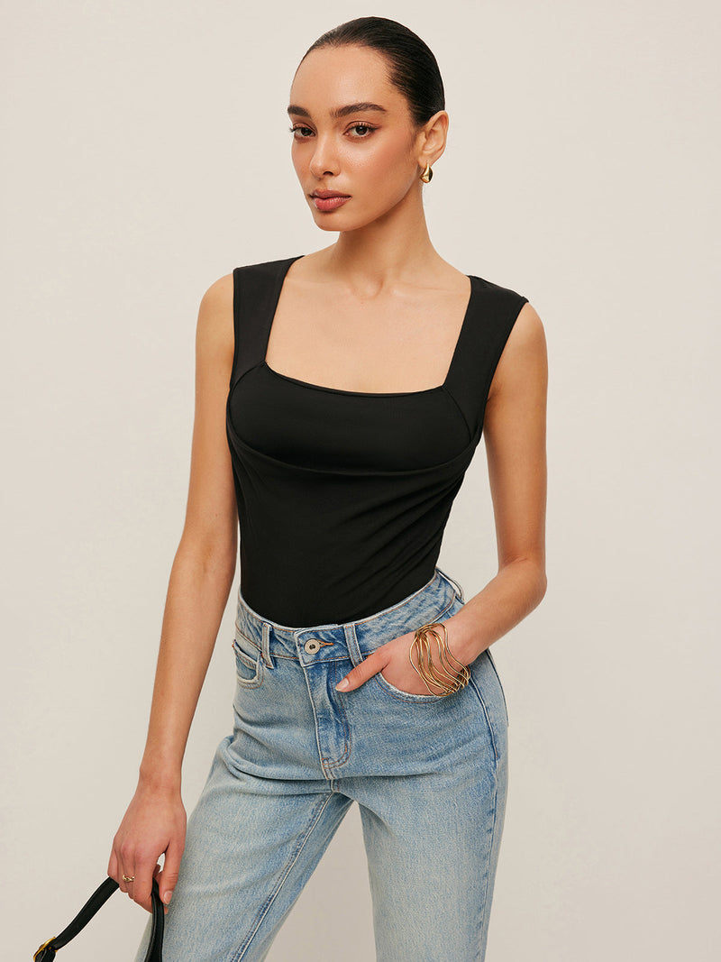 Odette Women's Pleated Tank Top - back view
