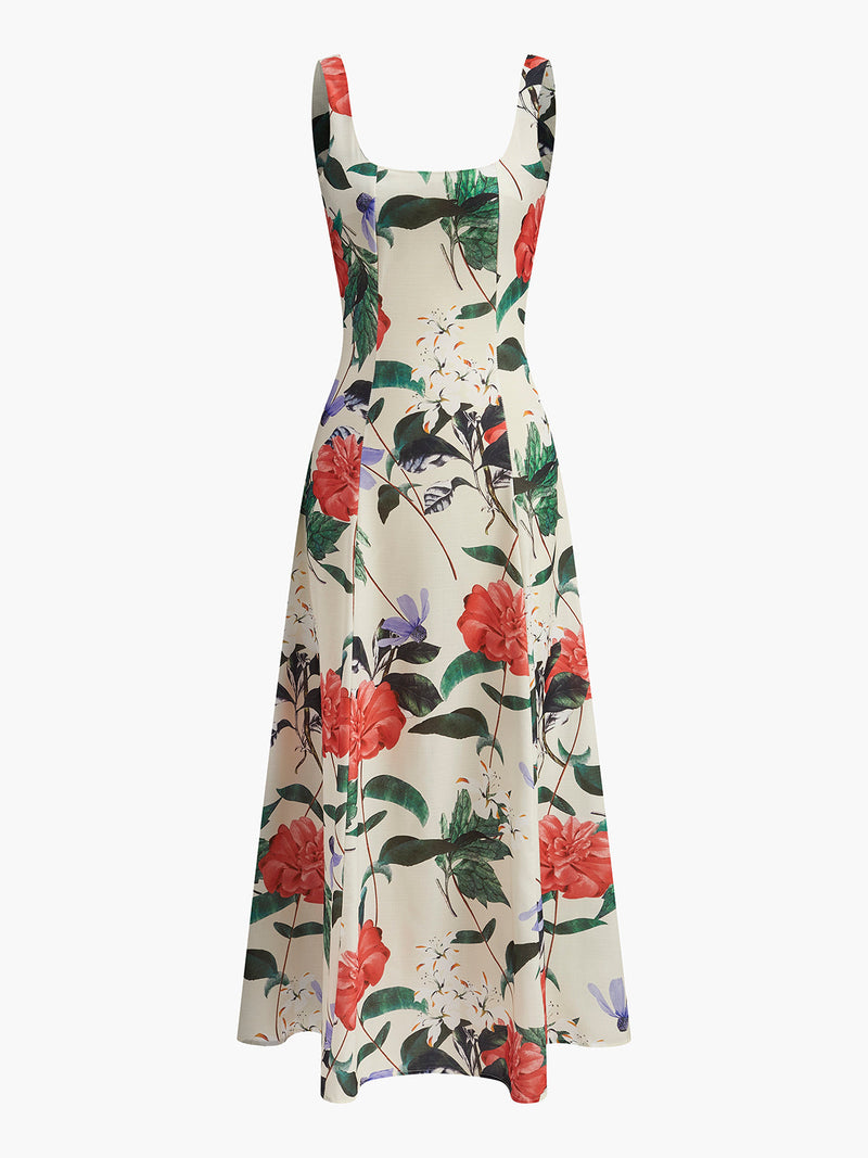 Colette Women's Floral Dress | Square Neck, Sleeveless, Maxi