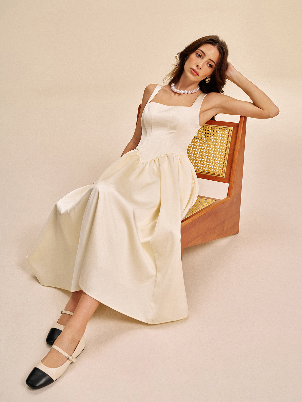 Cosima Women's Pleated Dress - close-up detail