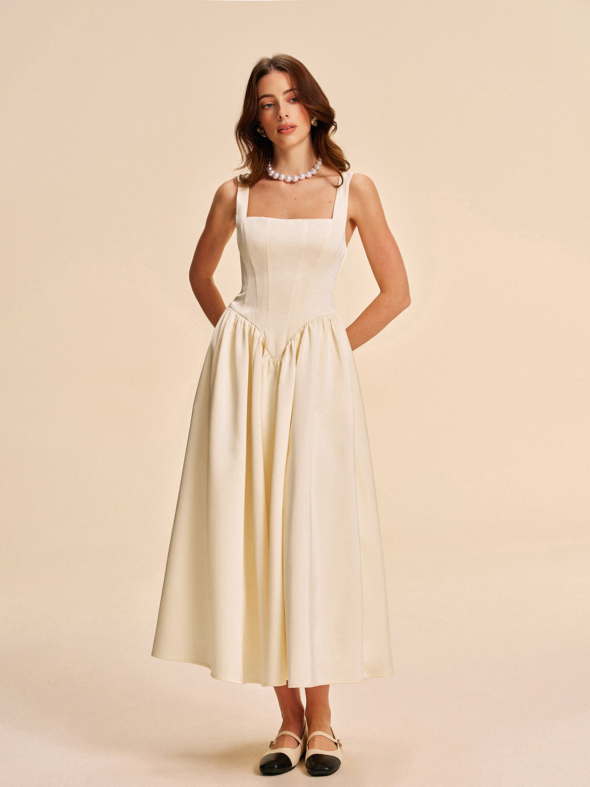 Cosima Women's Pleated Dress - front view