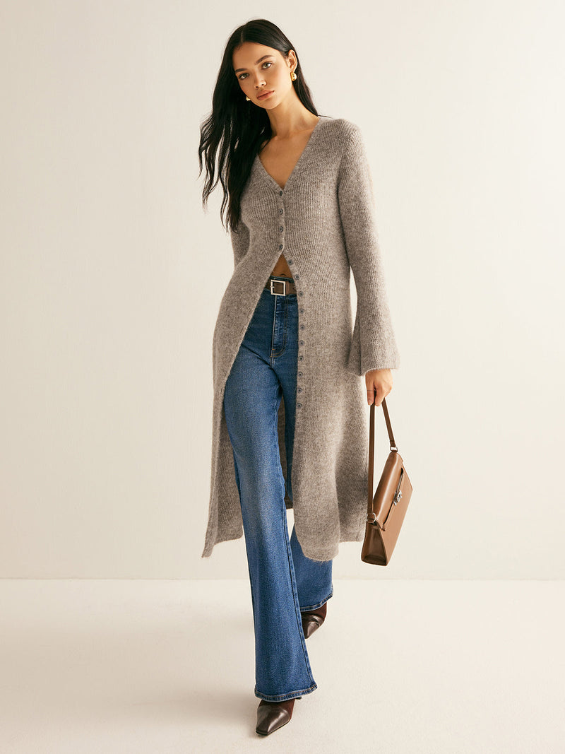 Lila Women's Sweater | Knit, V-neck, Midi