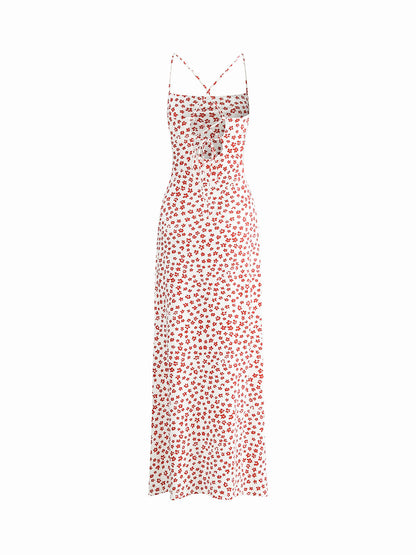 Greta Women's Floral Dress - fabric and finish detail