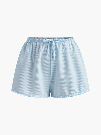 Xanthe Women's Striped Shorts - fabric and finish detail