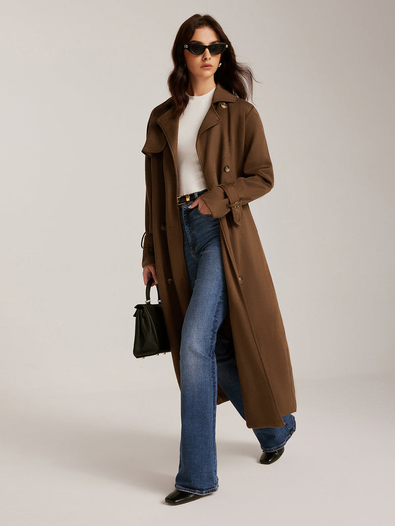 Ruby Women's Suede Trench Coat - front view