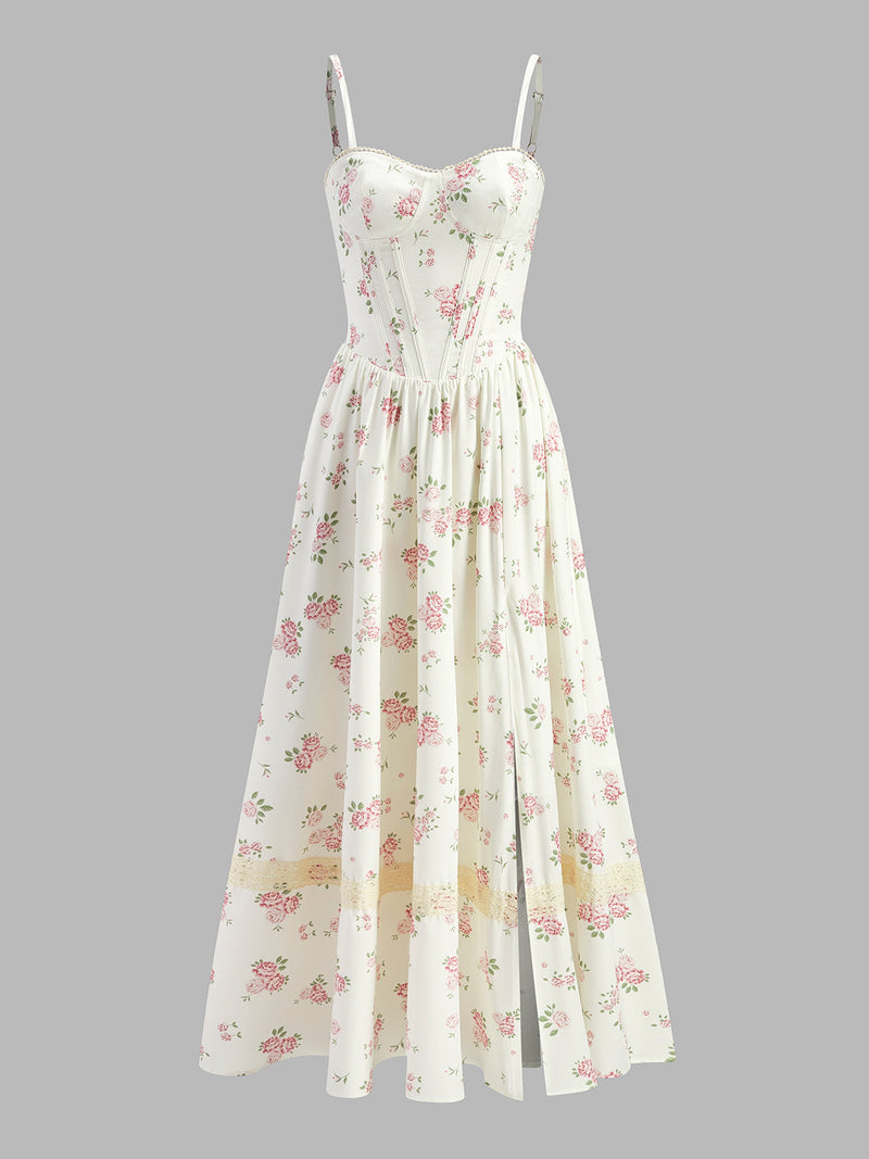 Anouk Women's Floral Dress | Slim Fit, Lace, Tulle