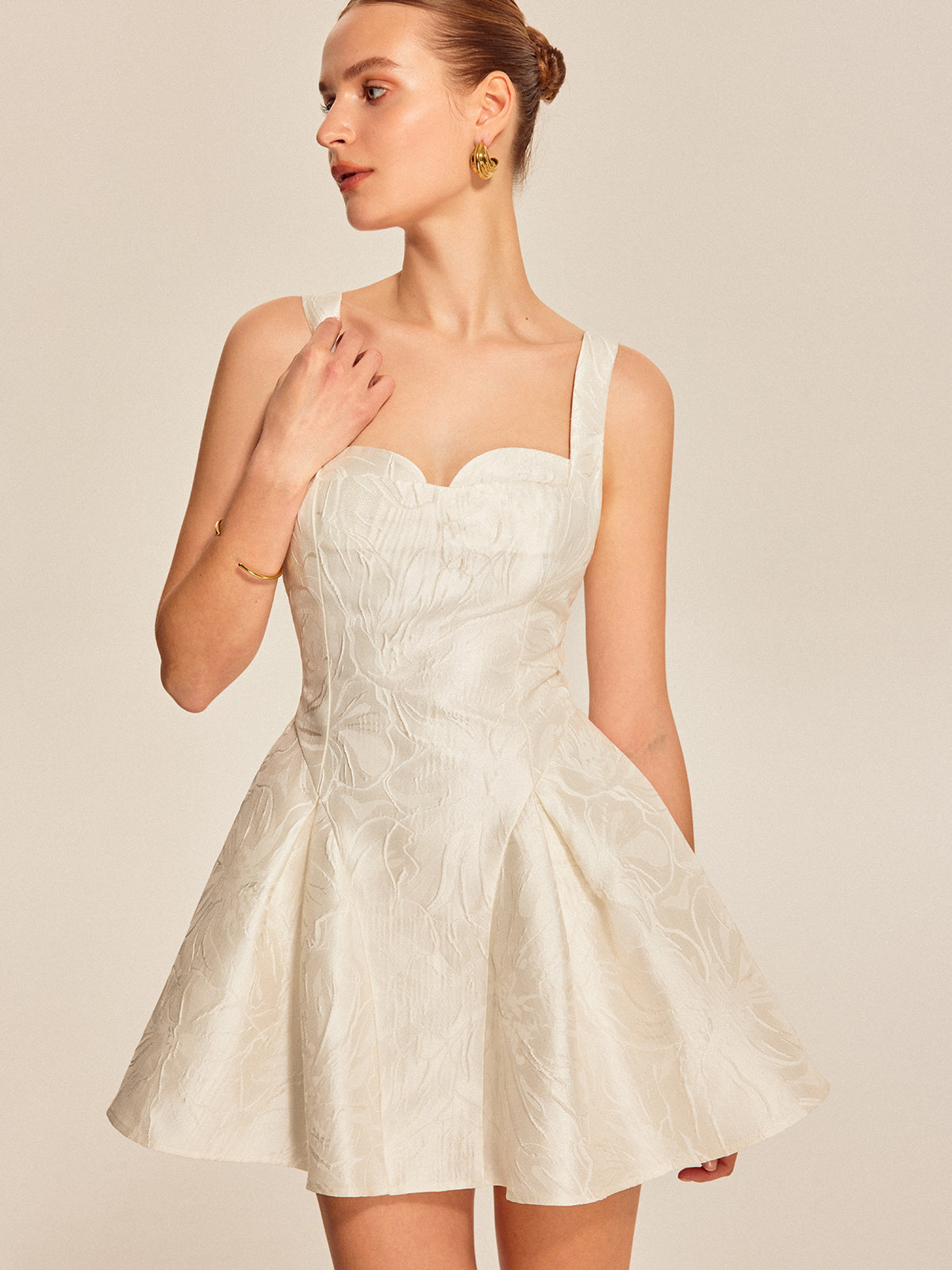 Ines Women's Pleated Dress - full-length view