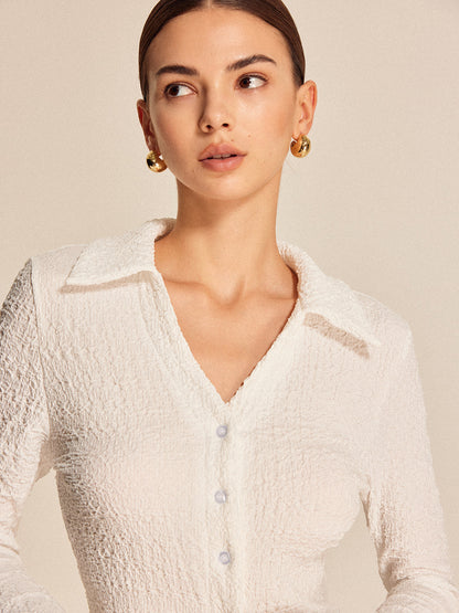 Fleur Women's Shirt - fabric and finish detail