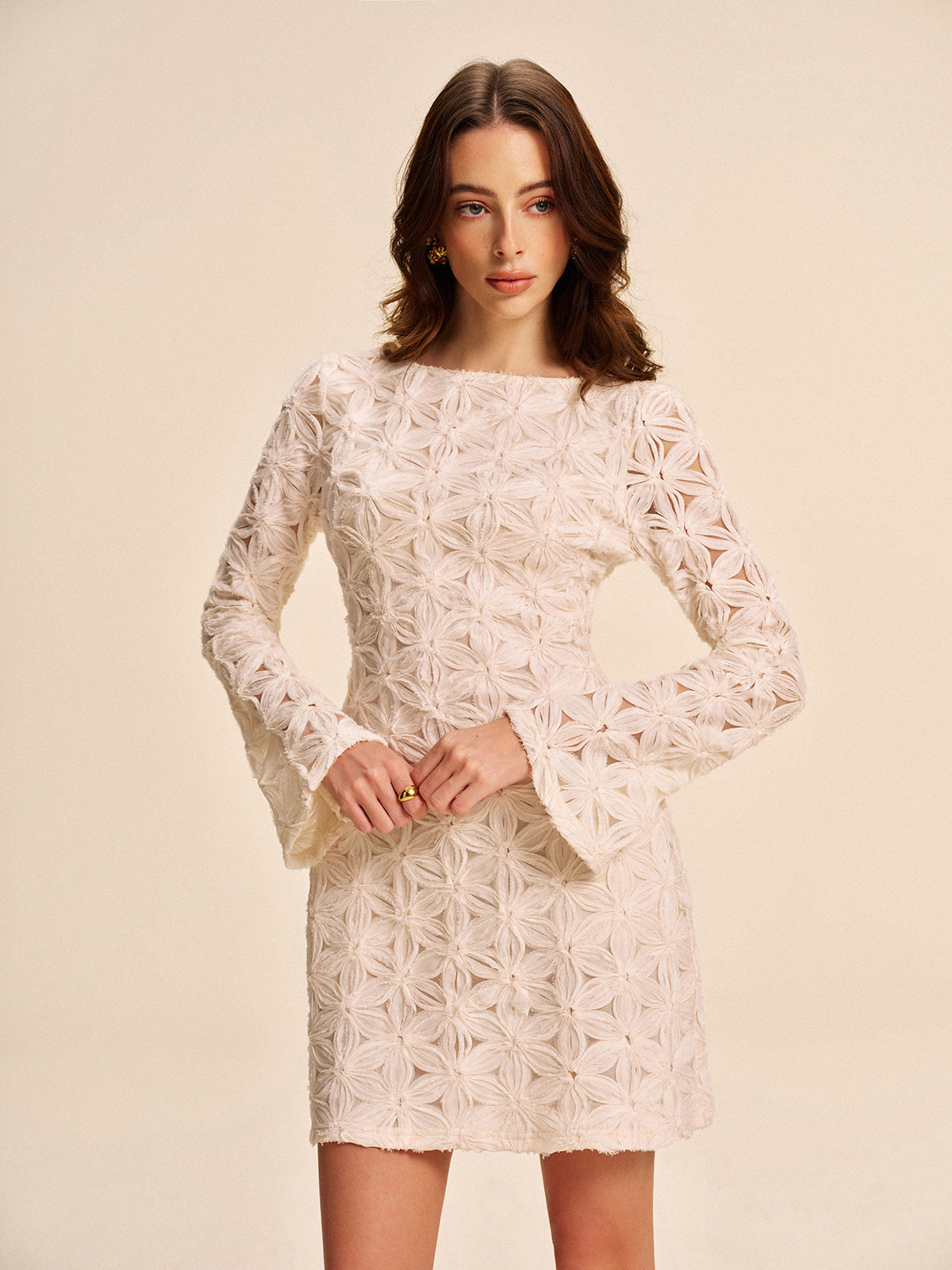 Thea Women's Floral Dress - fabric and finish detail