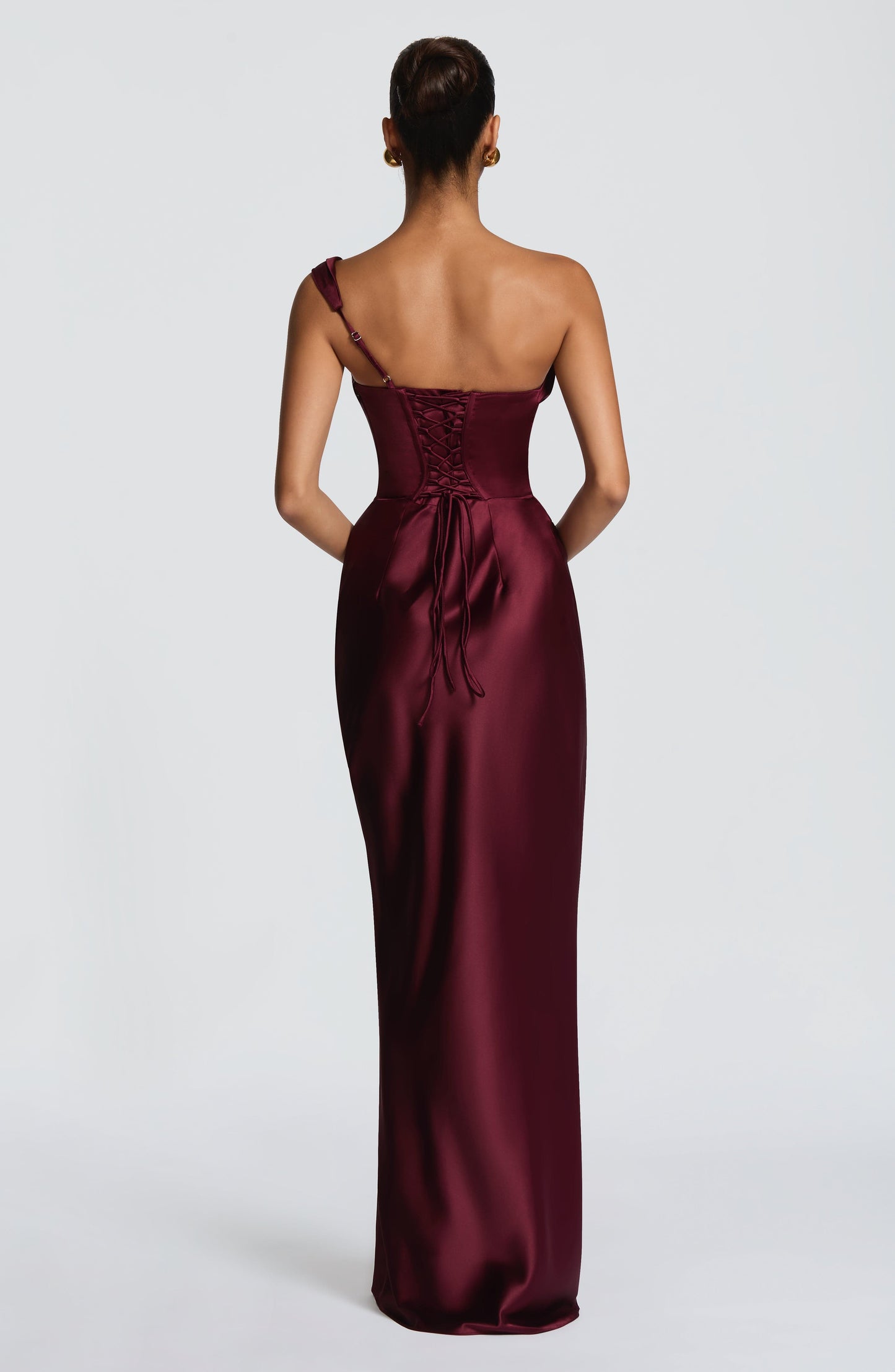 Alba Women's Asymmetric Maxi Dress - fabric and finish detail