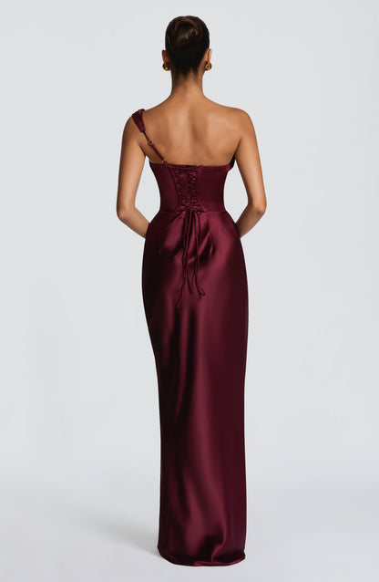 Alba Women's Asymmetric Maxi Dress - fabric and finish detail