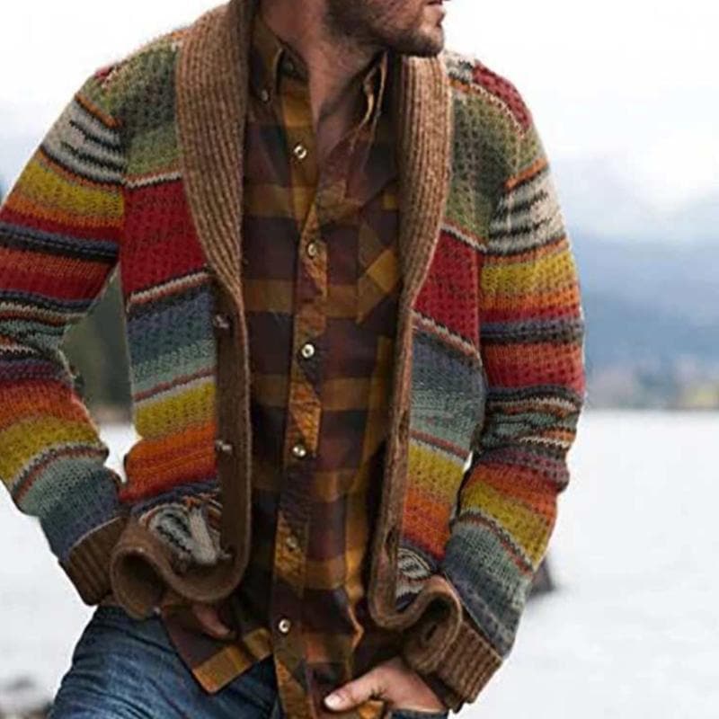 Ulric Men's Striped Cardigan | 6 Sizes