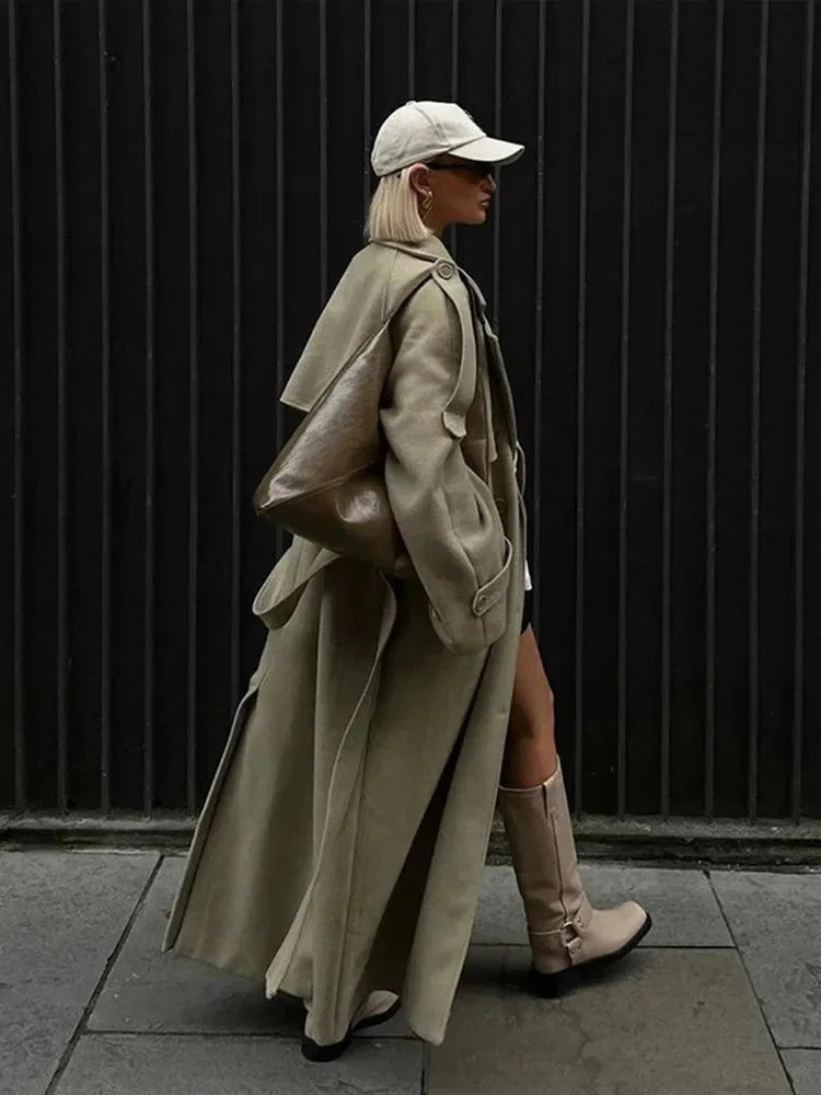 Juliette Women's Oversized Trench Coat | Green, Olive