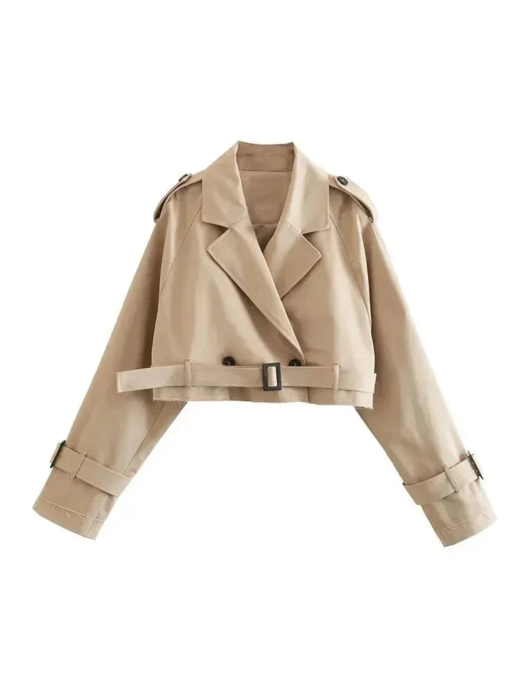 Yvette Women's Trench Coat - fabric and finish detail