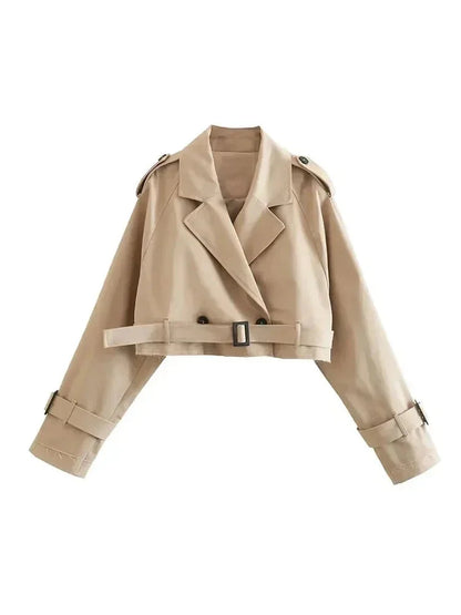 Yvette Women's Trench Coat - fabric and finish detail