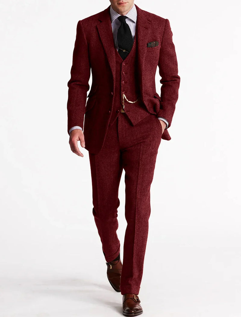 Ezra Men's Tuxedo Suit - fabric and finish detail