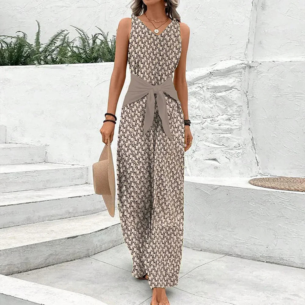 June Women's Printed Jumpsuit - front view