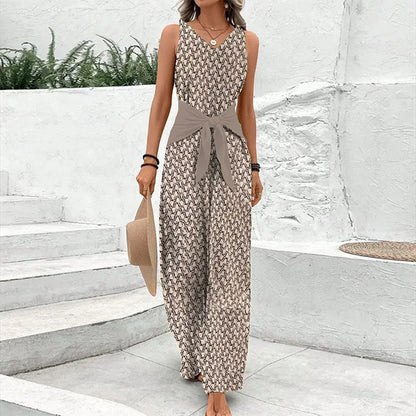 June Women's Printed Jumpsuit - front view