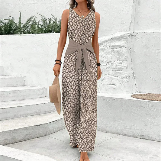 June Women's Printed Jumpsuit - front view