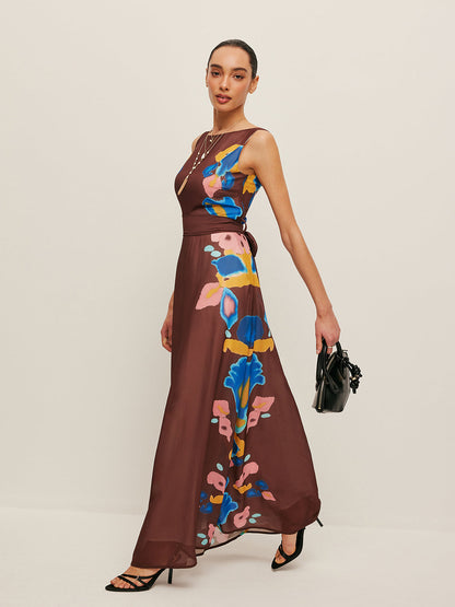 Fleur Women's Printed Dress - back view