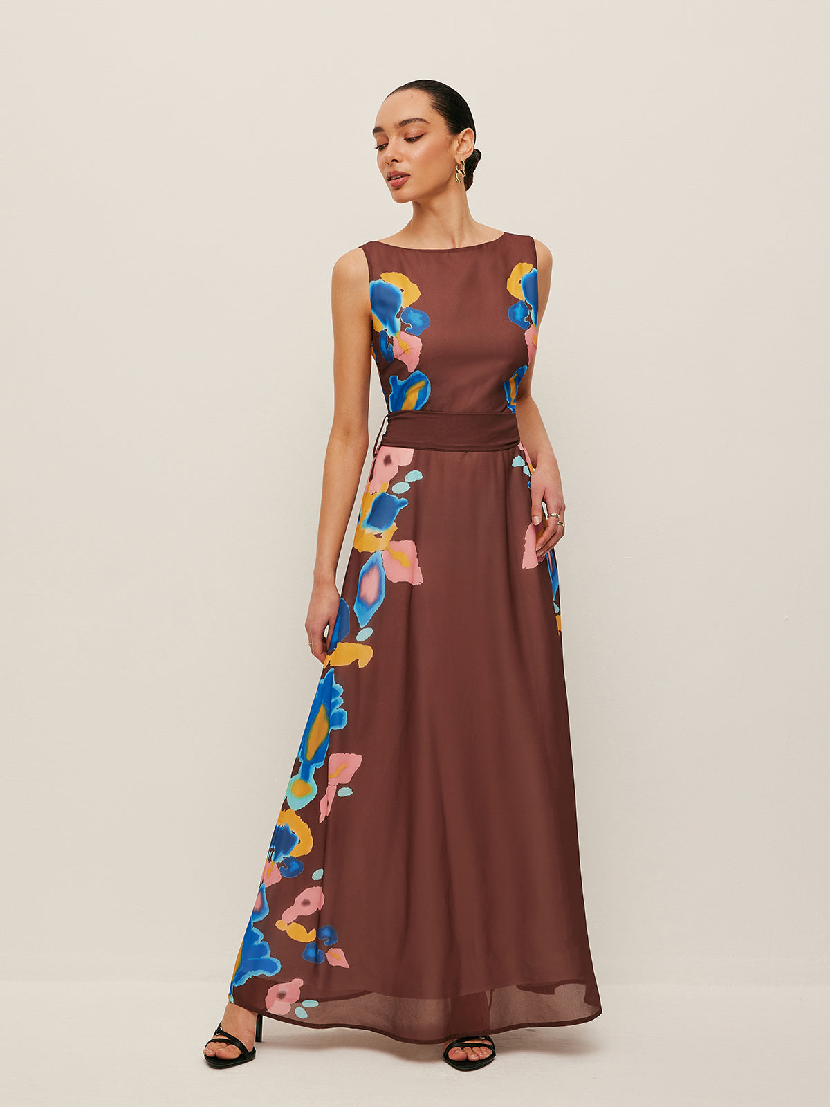 Fleur Women's Printed Dress - full-length view