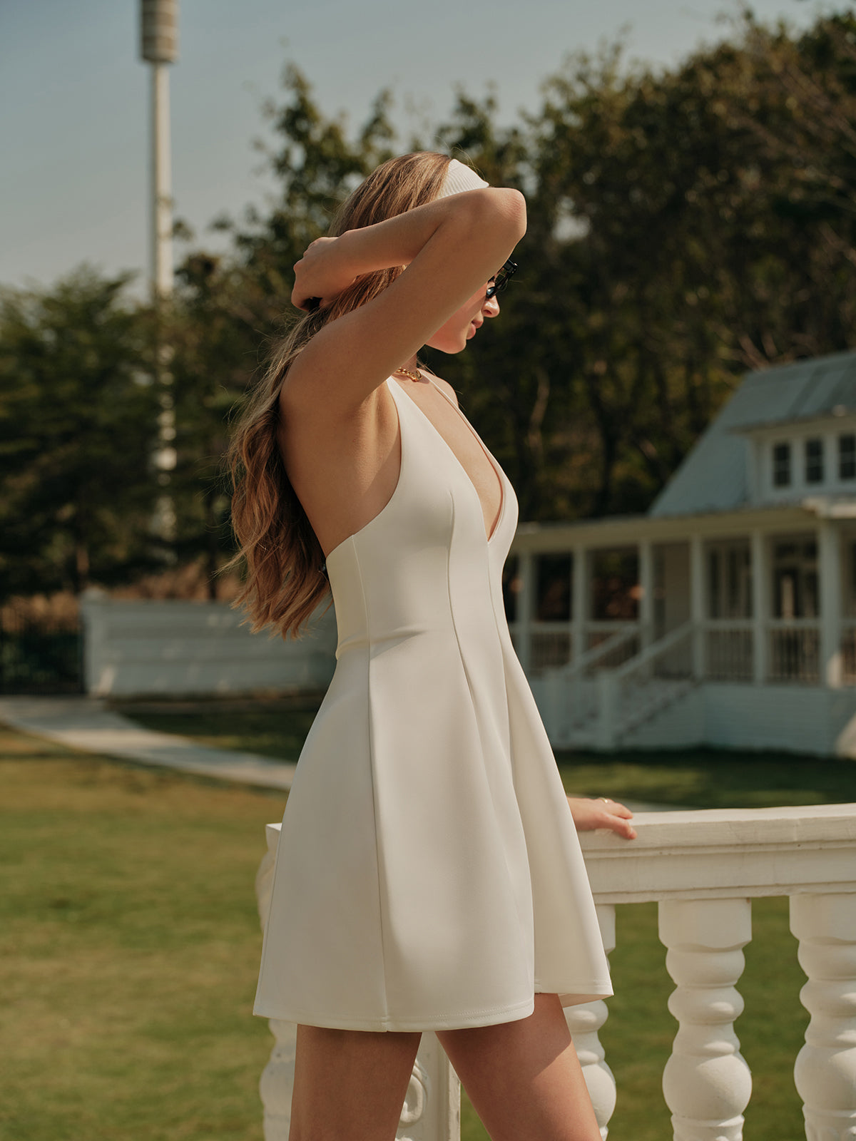 Odette Women's Pleated Dress - back view