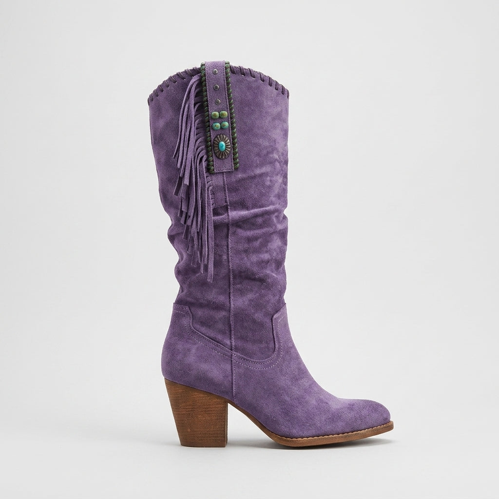 Ines Women's Suede Knee-high Boots - back view