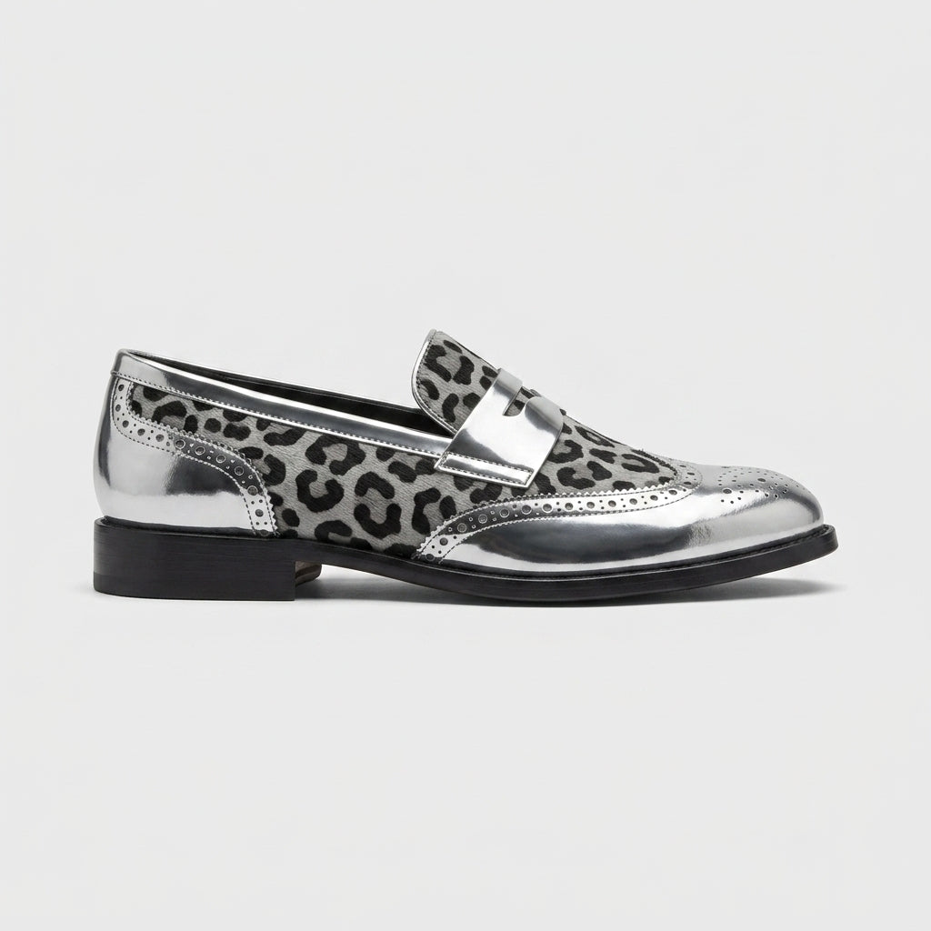 Cormac Men's Leopard Loafers - close-up detail