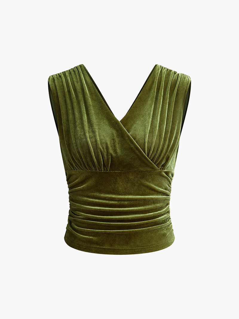 Perla Women's Pleated Tank Top - shown in use