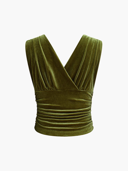 Perla Women's Pleated Tank Top - front view