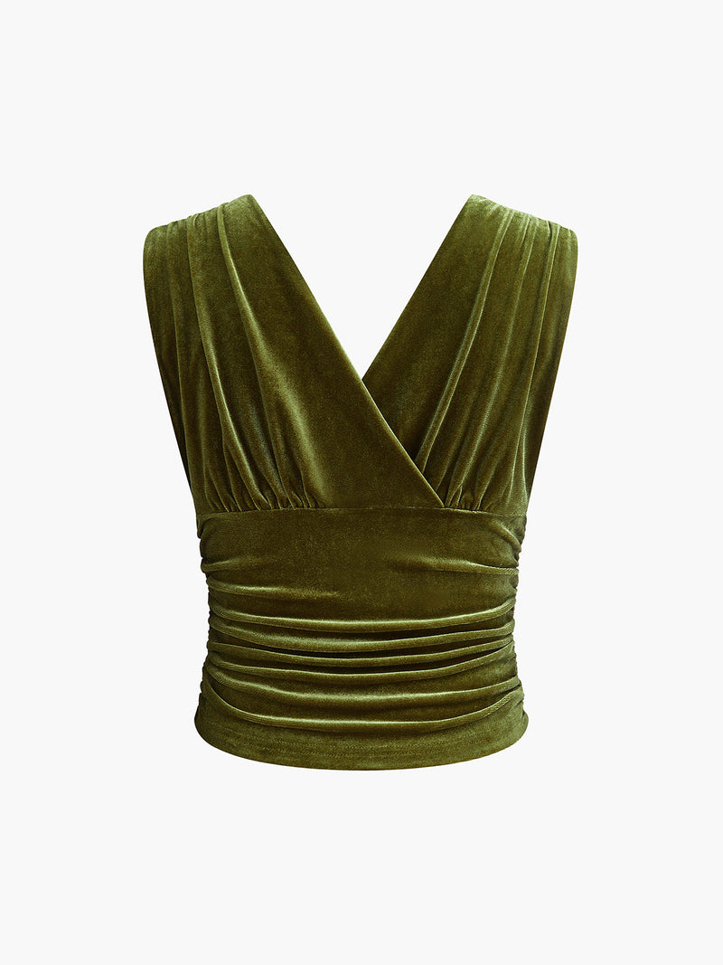 Perla Women's Pleated Tank Top - front view