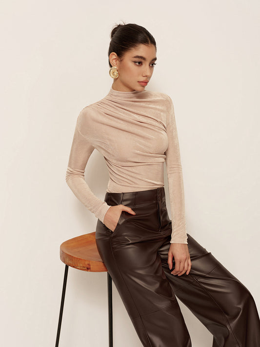 Eloise Women's Pleated T-shirt - front view