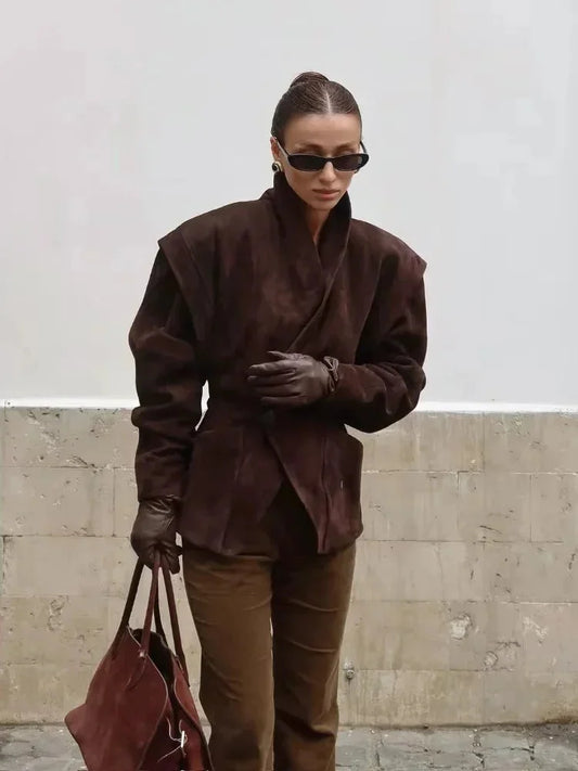Imogen Women's Suede Blazer - front view