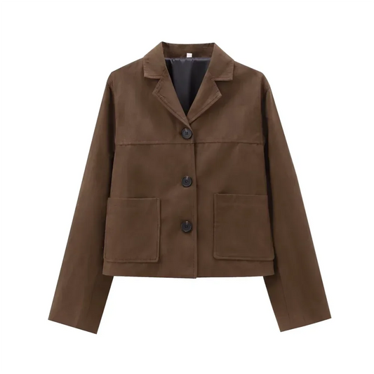 Harlow Women's Suede Blazer - styled view