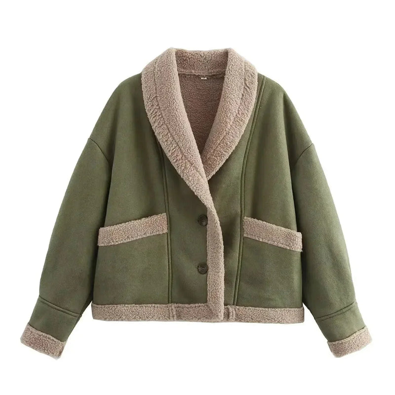 Astrid Women's Suede Blazer - close-up detail