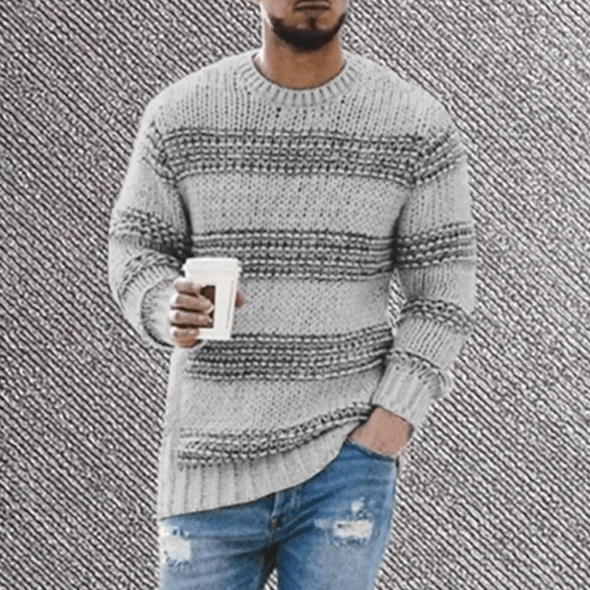Yves Men's Striped Sweater - full-length view