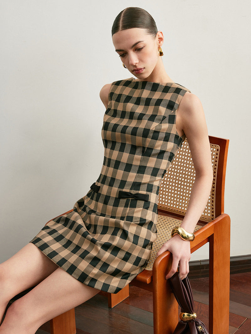 Elena Women's Plaid Dress - full-length view