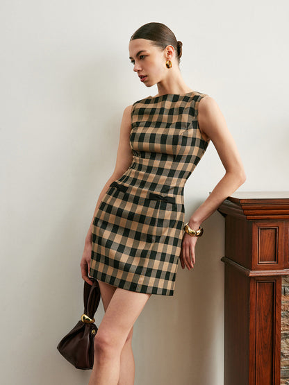 Elena Women's Plaid Dress - front view