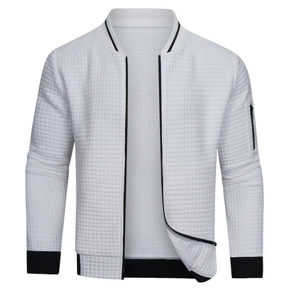 Gray Men's Quilted Jacket - back view