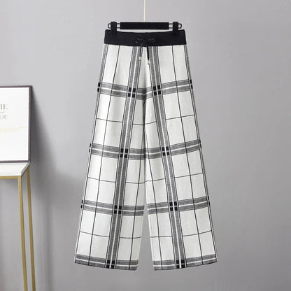 Edith Women's Plaid Trousers - shown in use