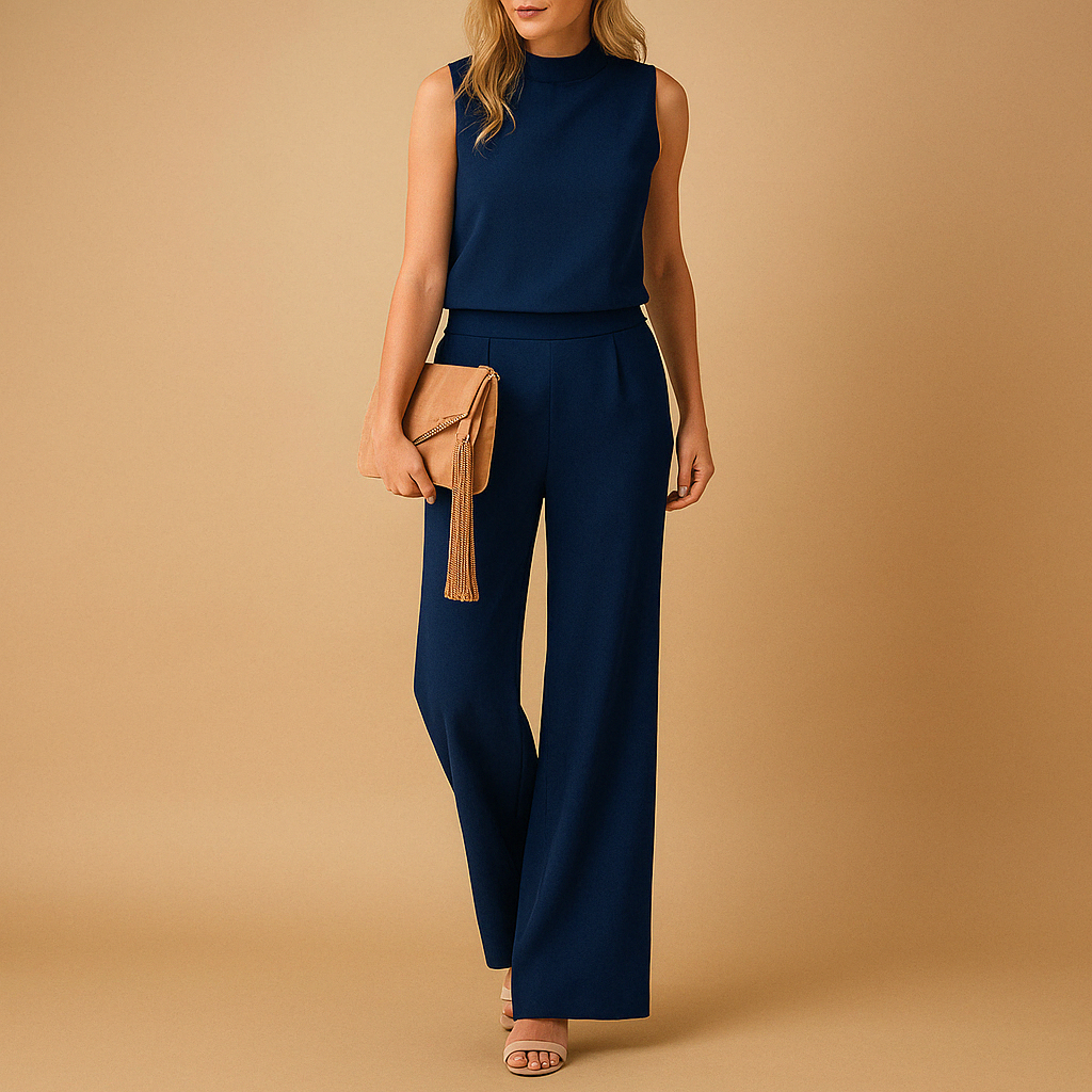Freya Women's Wide Leg Jumpsuit - fabric and finish detail
