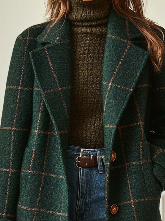 Esme Women's Plaid Coat - styled view