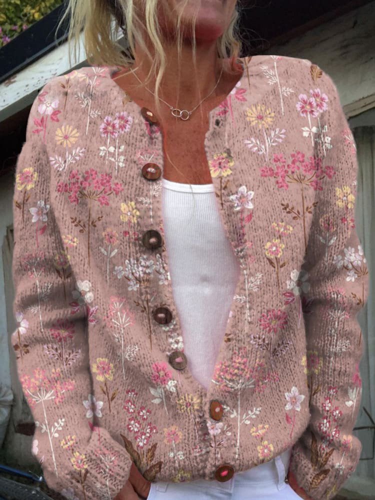 Ruby Women's Floral Cardigan - flat lay
