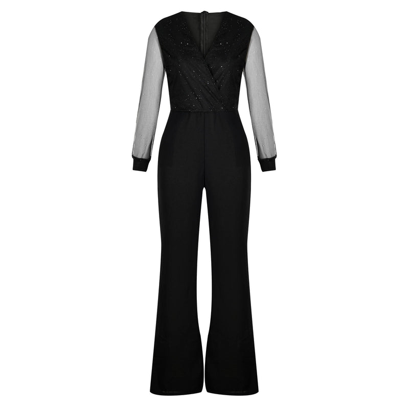 Kira Women's Wide Leg Jumpsuit - fabric and finish detail