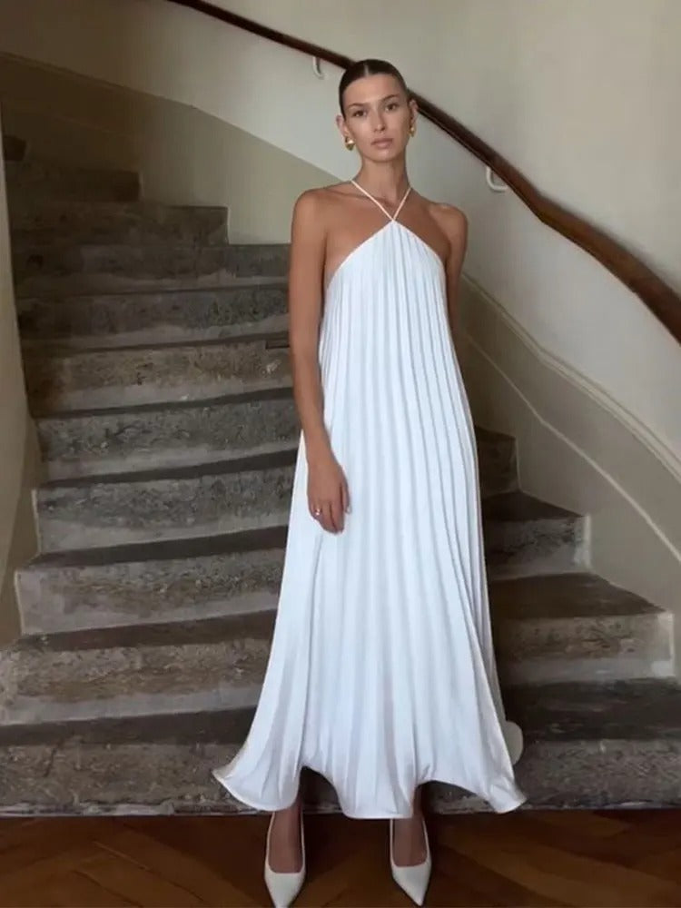 Maren Women's Pleated Maxi Dress - front view