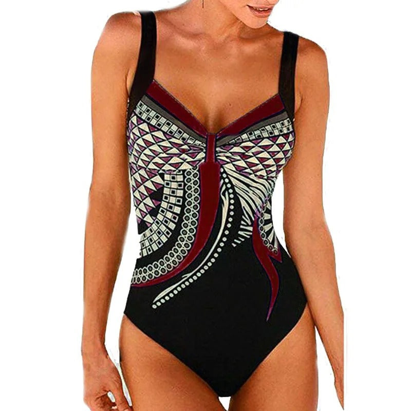 Elena Women's Printed Swimsuit | White, Blue