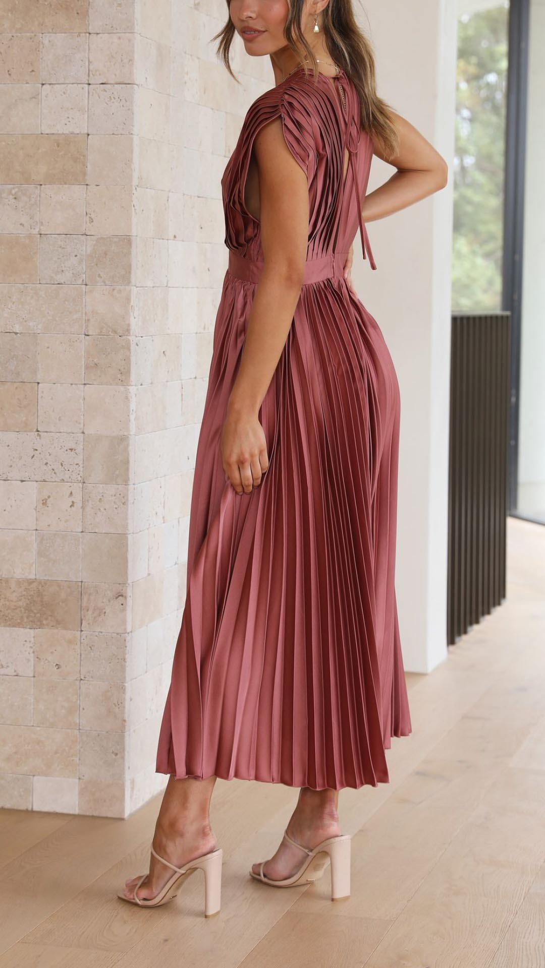Lena Women's Midi Dress - back view
