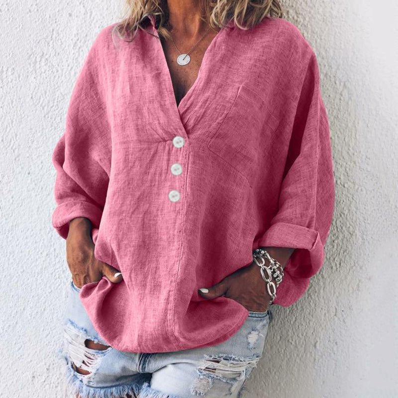 Anouk Women's Blouse | V-neck, Long Sleeve