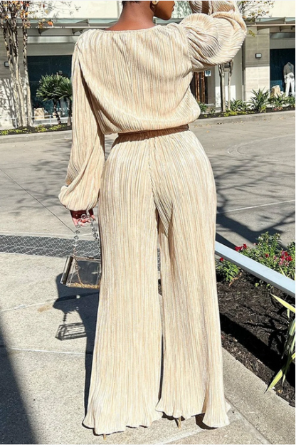 Elise Women's Wide Leg Long Sleeve - fabric and finish detail