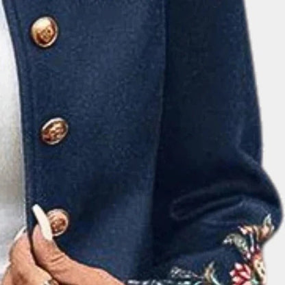 Colette Women's Floral Blazer - fabric and finish detail