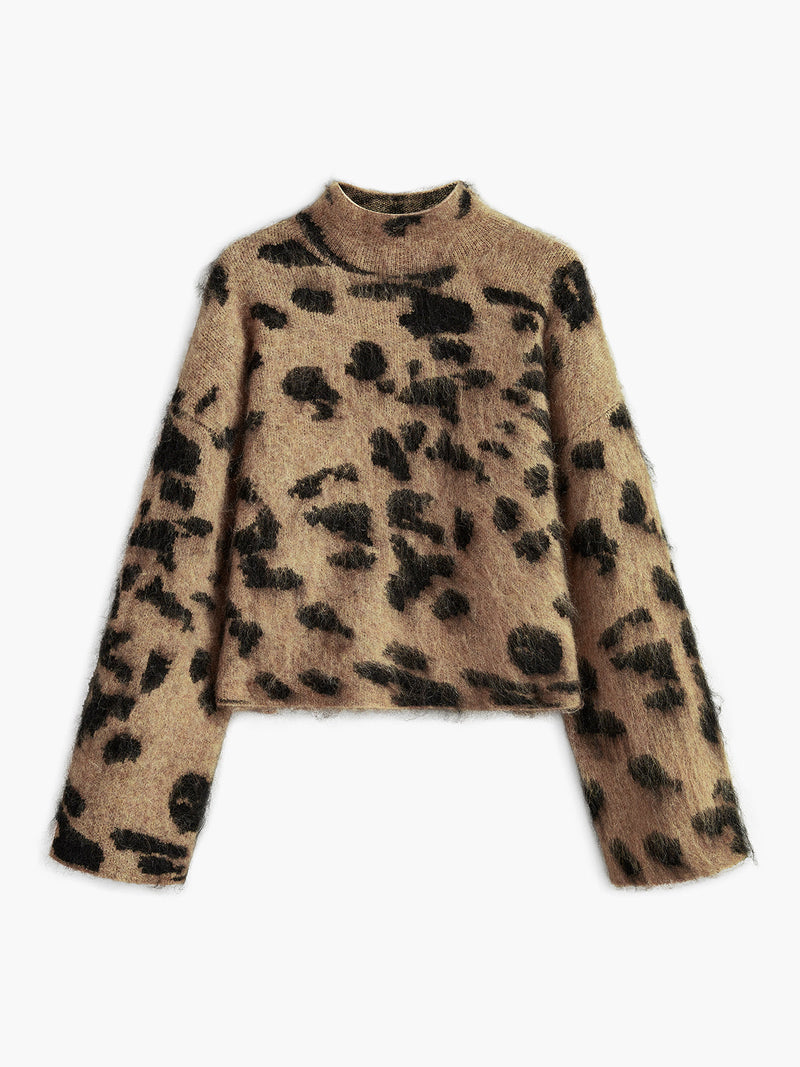 Harlow Women's Leopard Sweater - shown in use